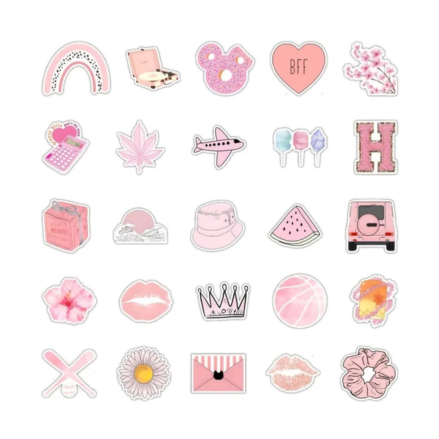 Autocollants - Fleur rose