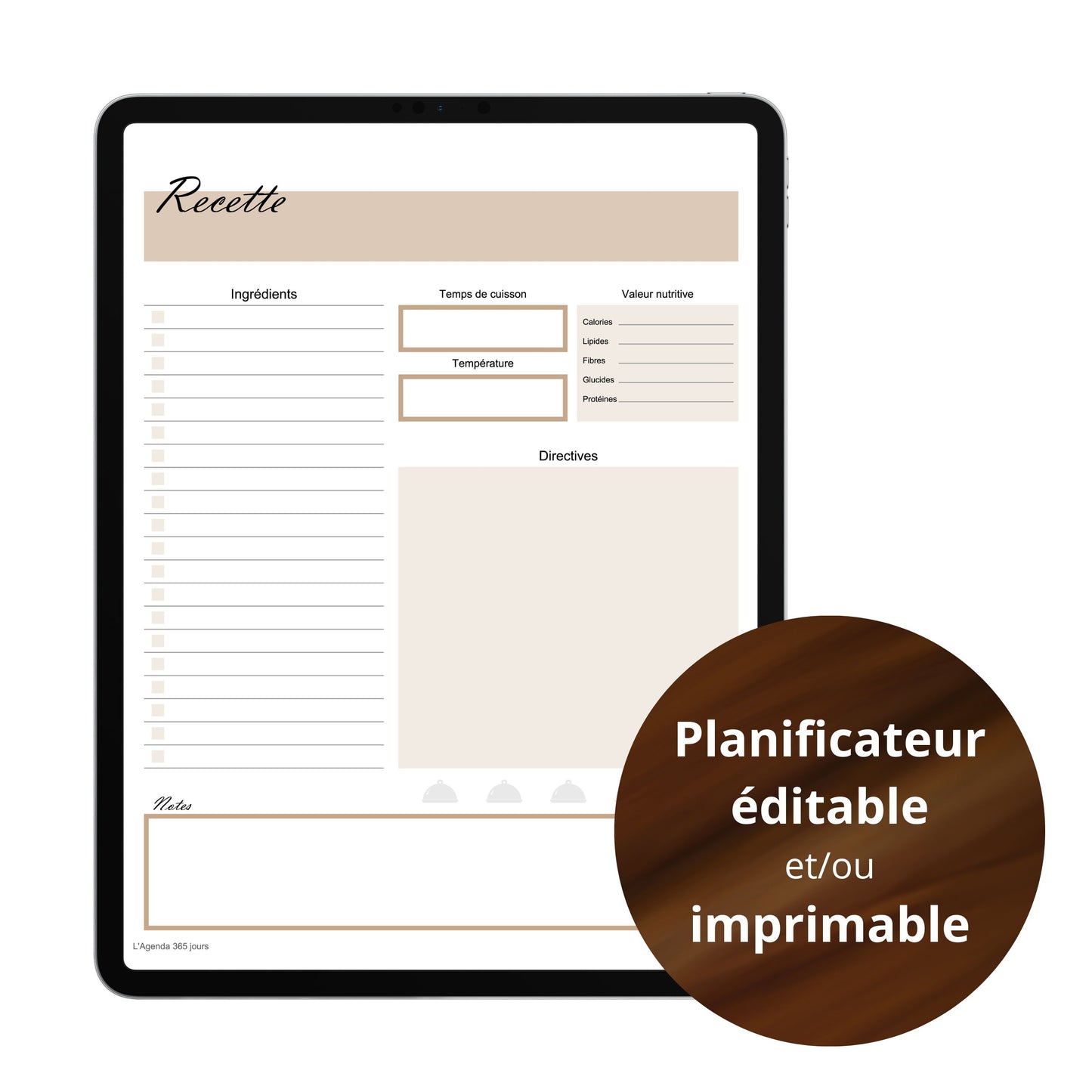 Planificateur - Recette