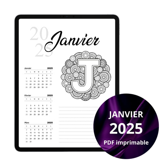 Agenda 2025 - 01 Janvier