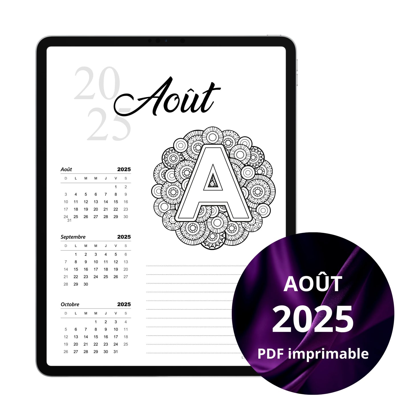 Agenda 2025 - 08 Août