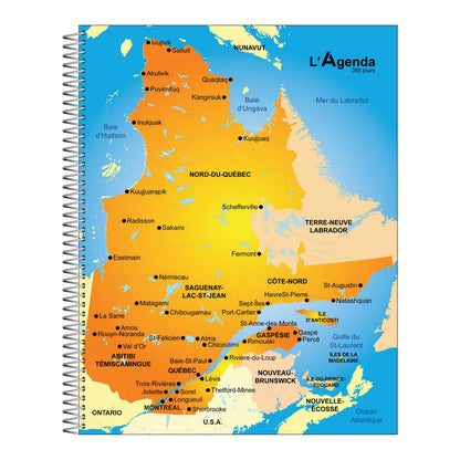 Agenda non daté - Carte Québec