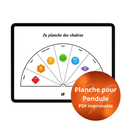 Pendule - Planche des chakras