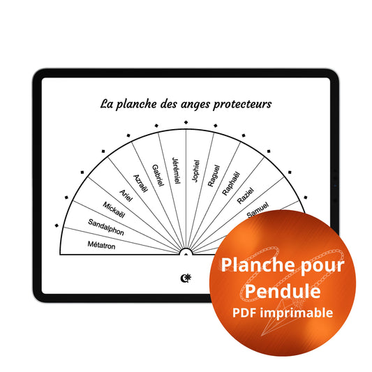 Pendule - Planche des anges protecteurs